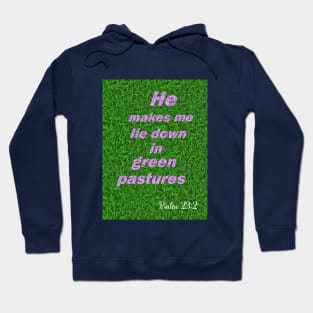 He makes me lie down in green pastures Hoodie